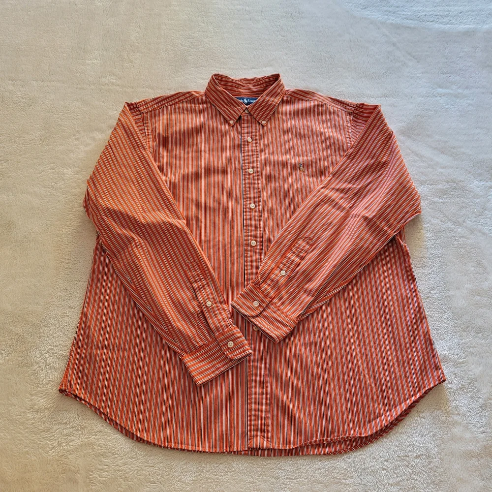 Ralph Lauren Classic Fit Striped Poplin Long-Sleeve Shirt, Men's Size XL - EUC - Picture 7 of 8